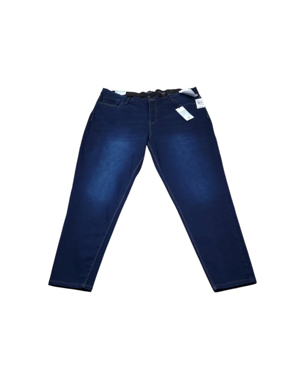 Curve Appeal High Rise Concealed Comfort Waist Skinny Jeans Plus Size 22W Blue